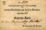 Einladungsschreiben an Medizinalrath Küster zu einem Kongress