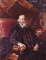 Gemälde von Johann Schweikard von Kronberg auf einem Stuhl