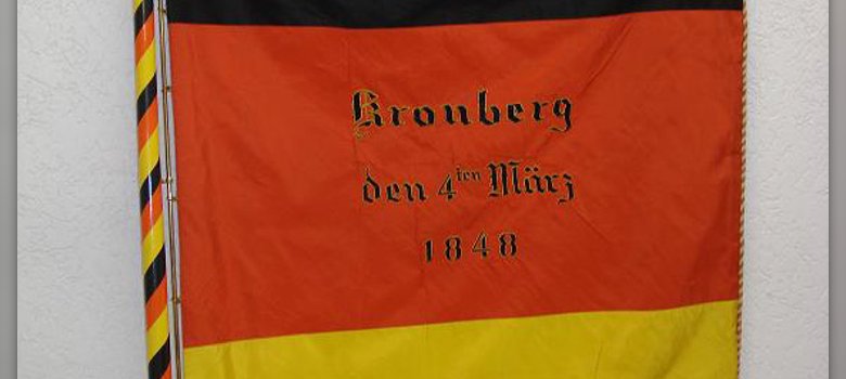 Rückseite der Fahne der Kronberger Bürgerwehr von 1848