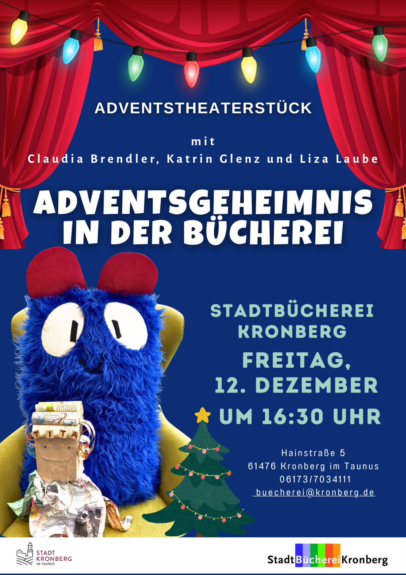 Red And Dark Blue Illustrative Movie Night Invitation Flyer  (A4) - 1